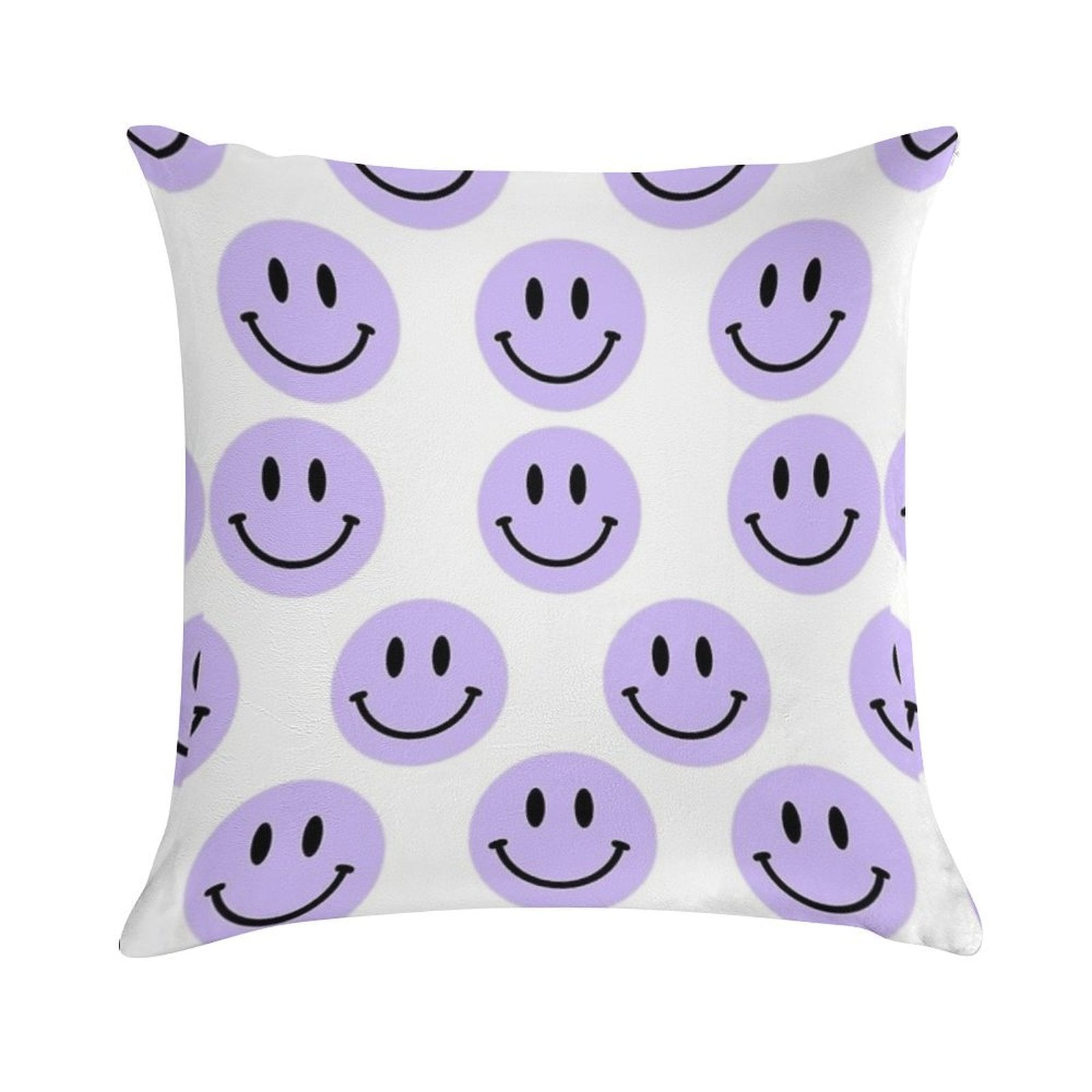 Purple Preppy Smile Print Soft High-Density Material Throw Pillow