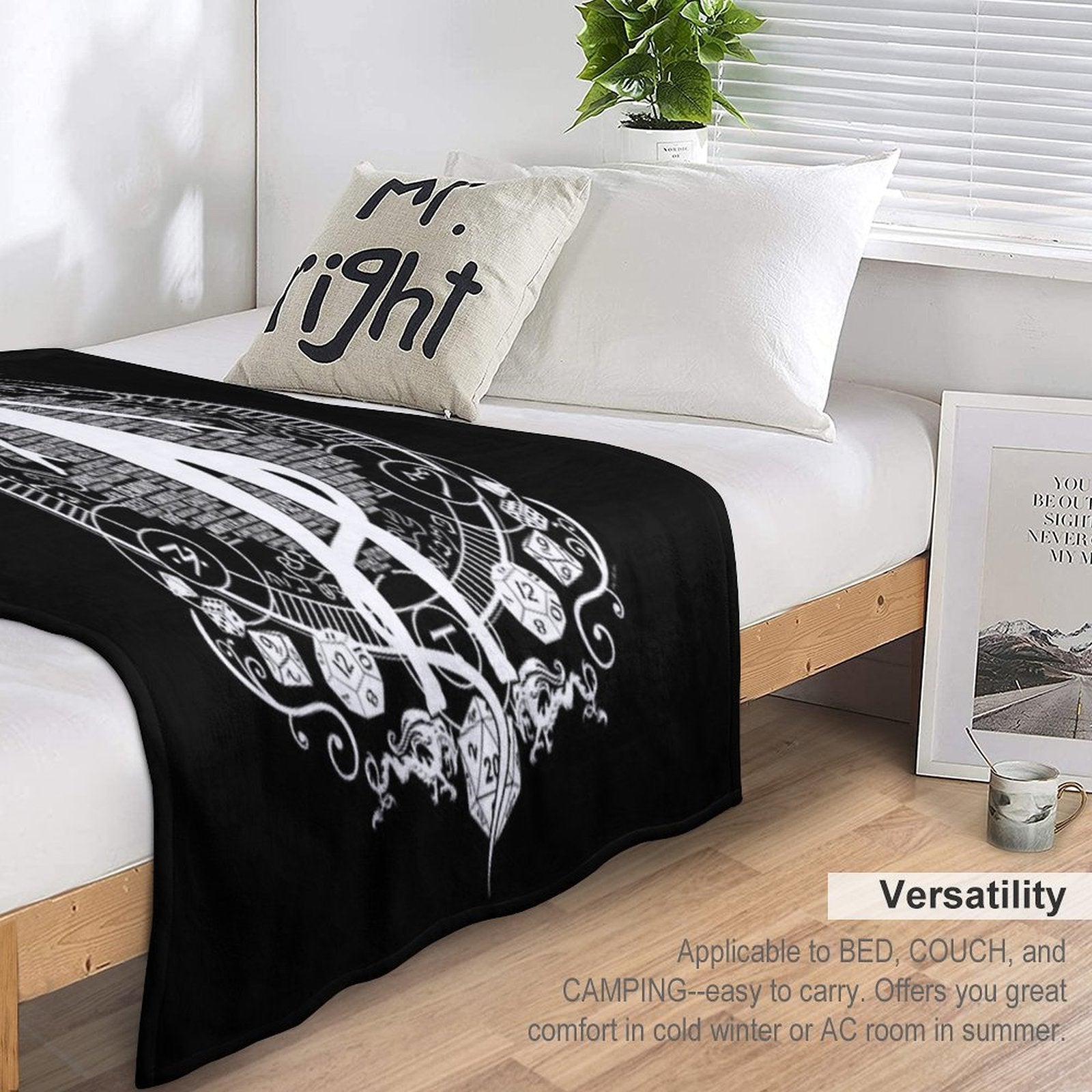 Tiefling - White Travel-friendly Throw Blanket