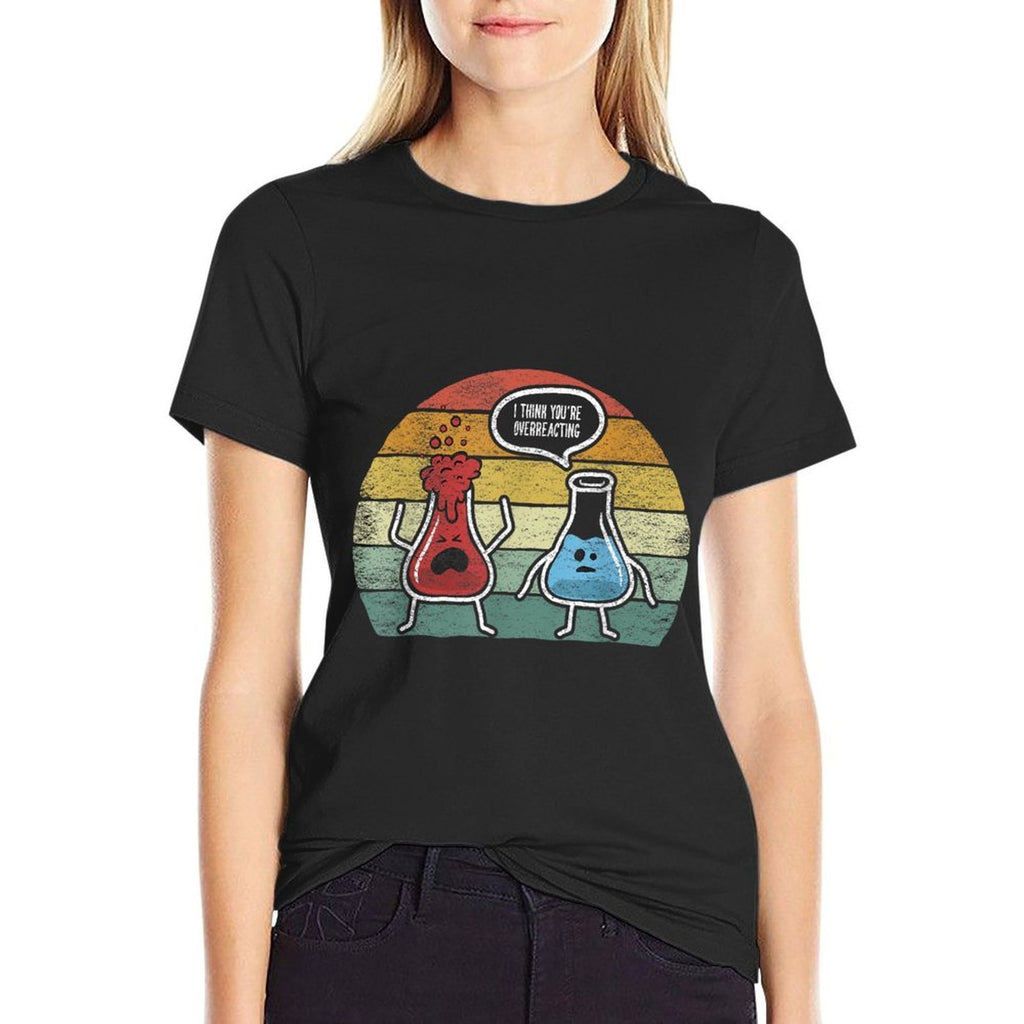 Retro Vintage I Think Youre Overreacting Fun Nerd Chemistry  Rolled Sleeves T-Shirt