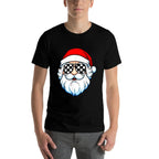Race Car Racetrack Christmas Santa Checkered Racing  Oversized Silhouette T-Shirt
