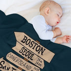 Mash Location Signpost25 Easy Care Throw Blanket