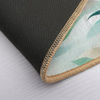 Ethereal Flowing Waves in Teal, Gold, And Cream  Non-Slip Bath Mat