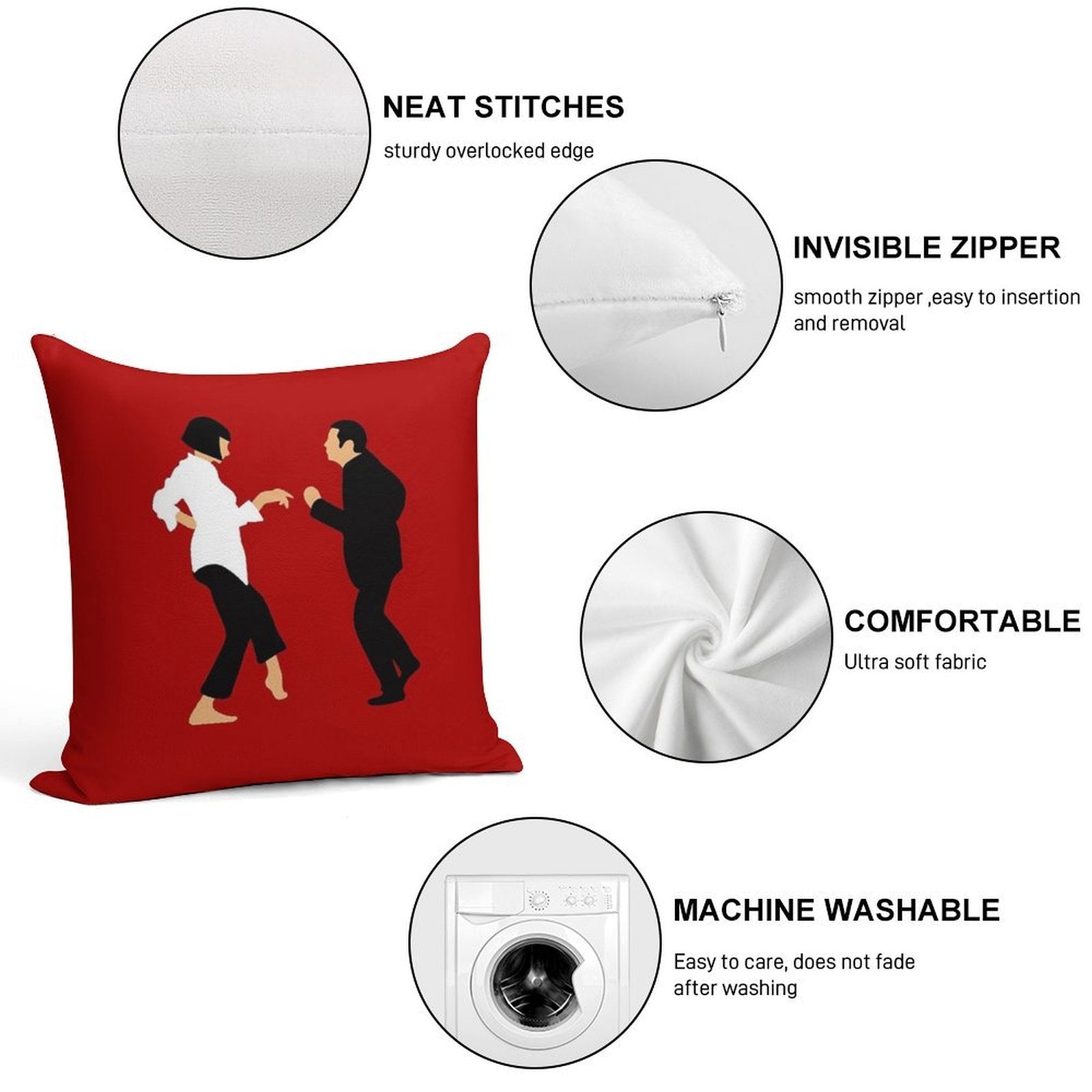 Pulp Fiction Soft Anti-Pilling Throw Pillow