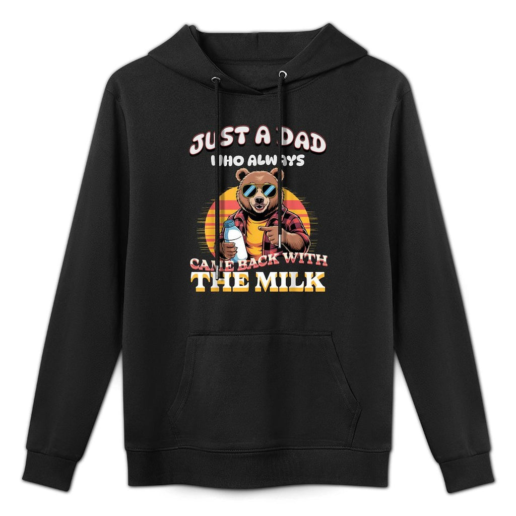 Just A Dad Who Came Back Retro Bear Funny Dad Shape Retention Hoodie
