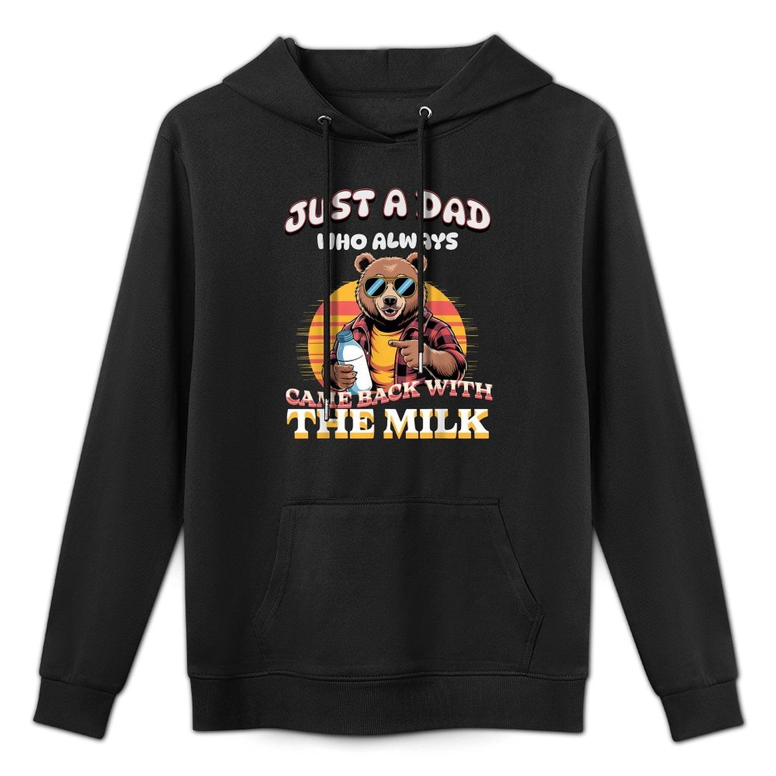 Just A Dad Who Came Back Retro Bear Funny Dad Shape Retention Hoodie