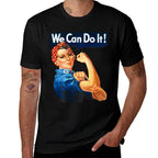 WE CAN DO IT Rosie The Riveter Feminist Icon Meme ON BACK  Heathered Texture T-Shirt