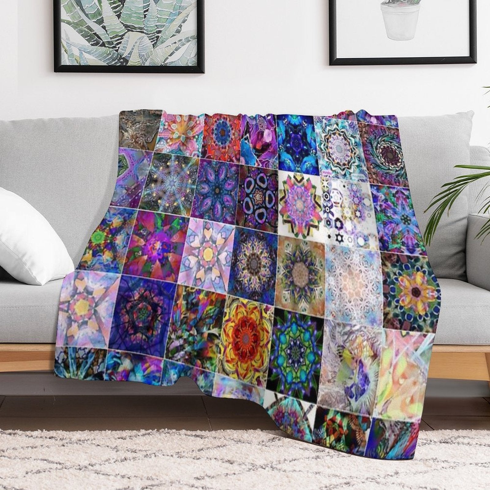 Kaleidoscope Patchwork Travel-friendly Throw Blanket