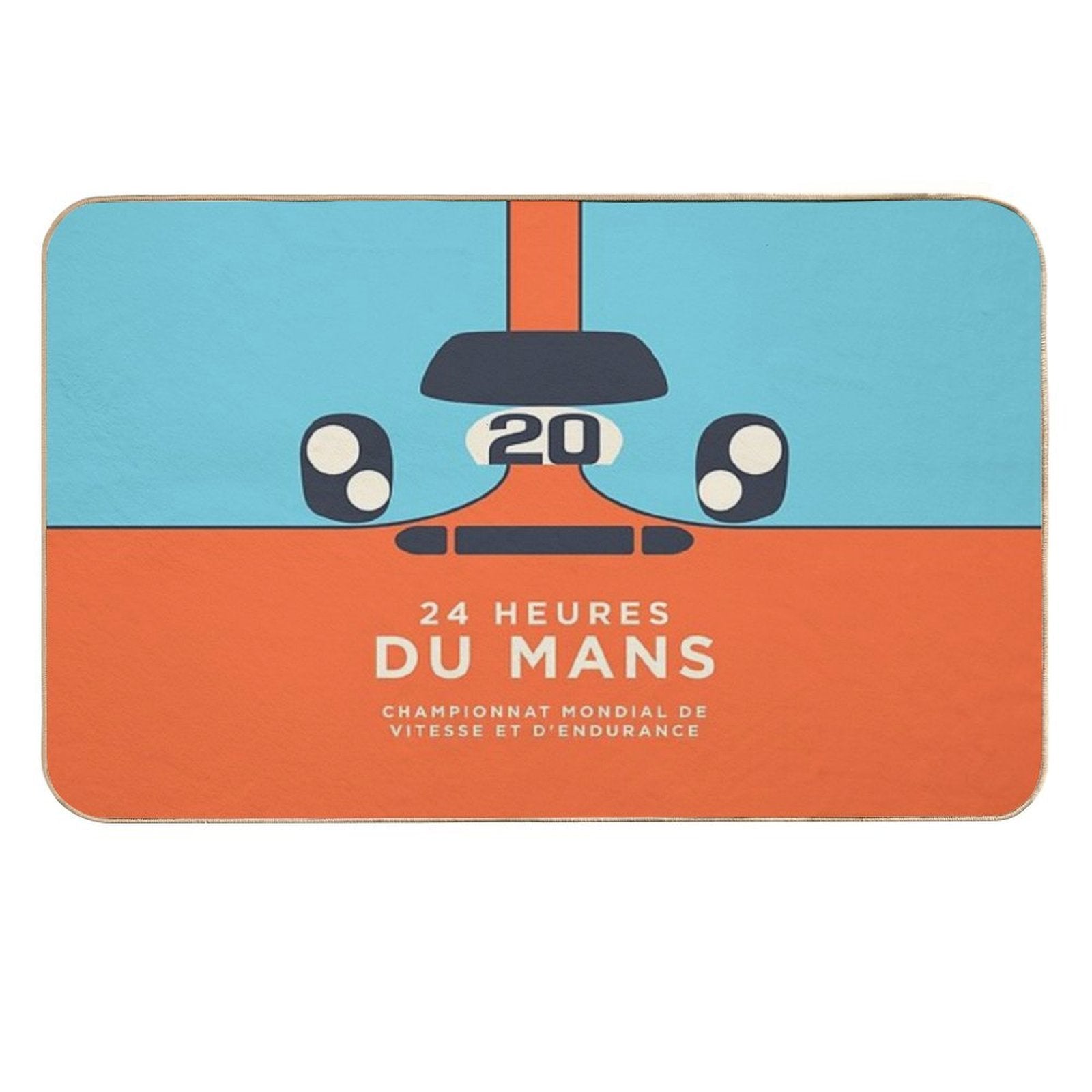 Le Mans Minimal Retro B  Long-Lasting Bath Mat