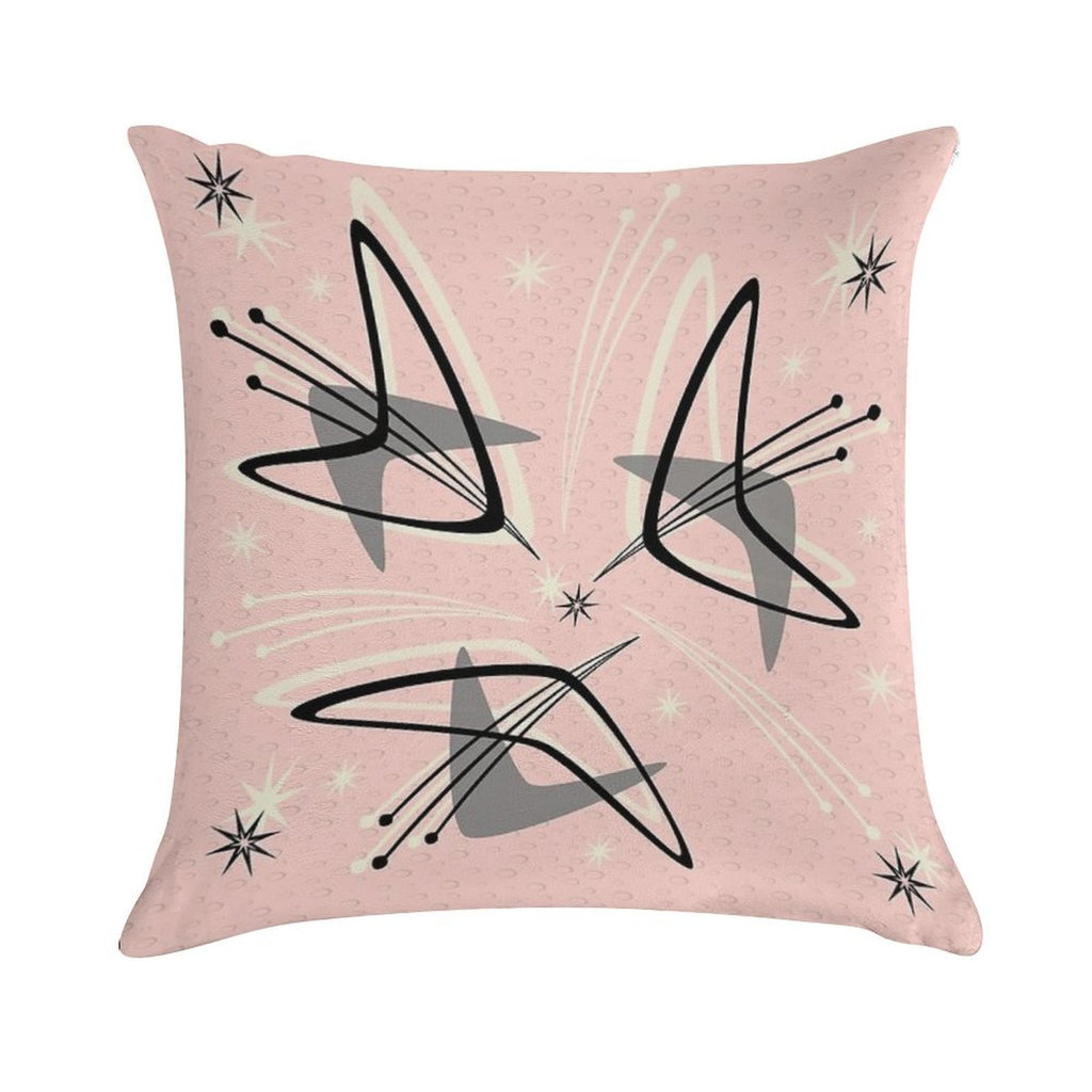 Atomic Boomerangs on Lunar Pink Soft Gift Ready Throw Pillow