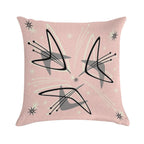 Atomic Boomerangs on Lunar Pink Soft Gift Ready Throw Pillow