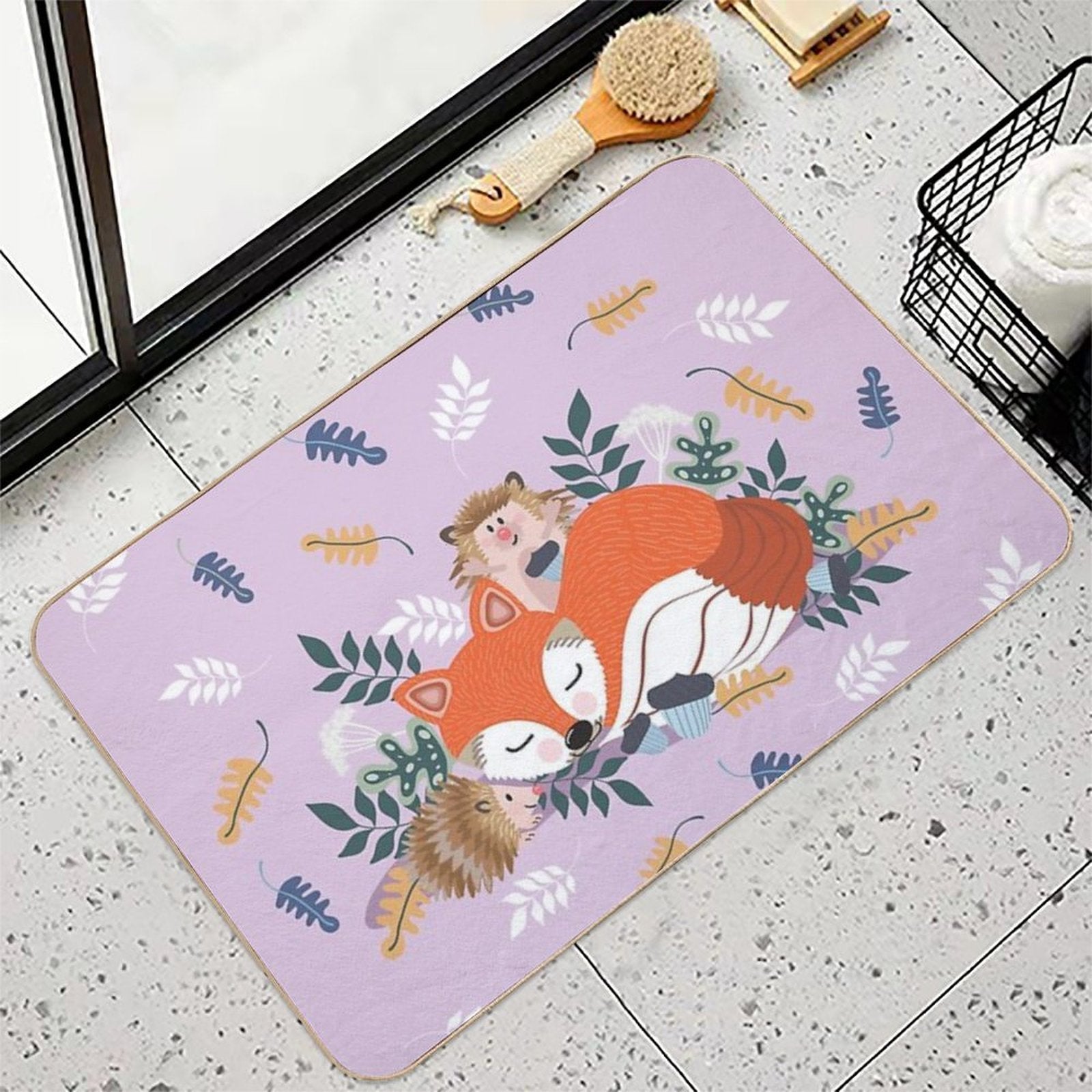 Little Fox Sleeping  Non-Slip Bath Mat