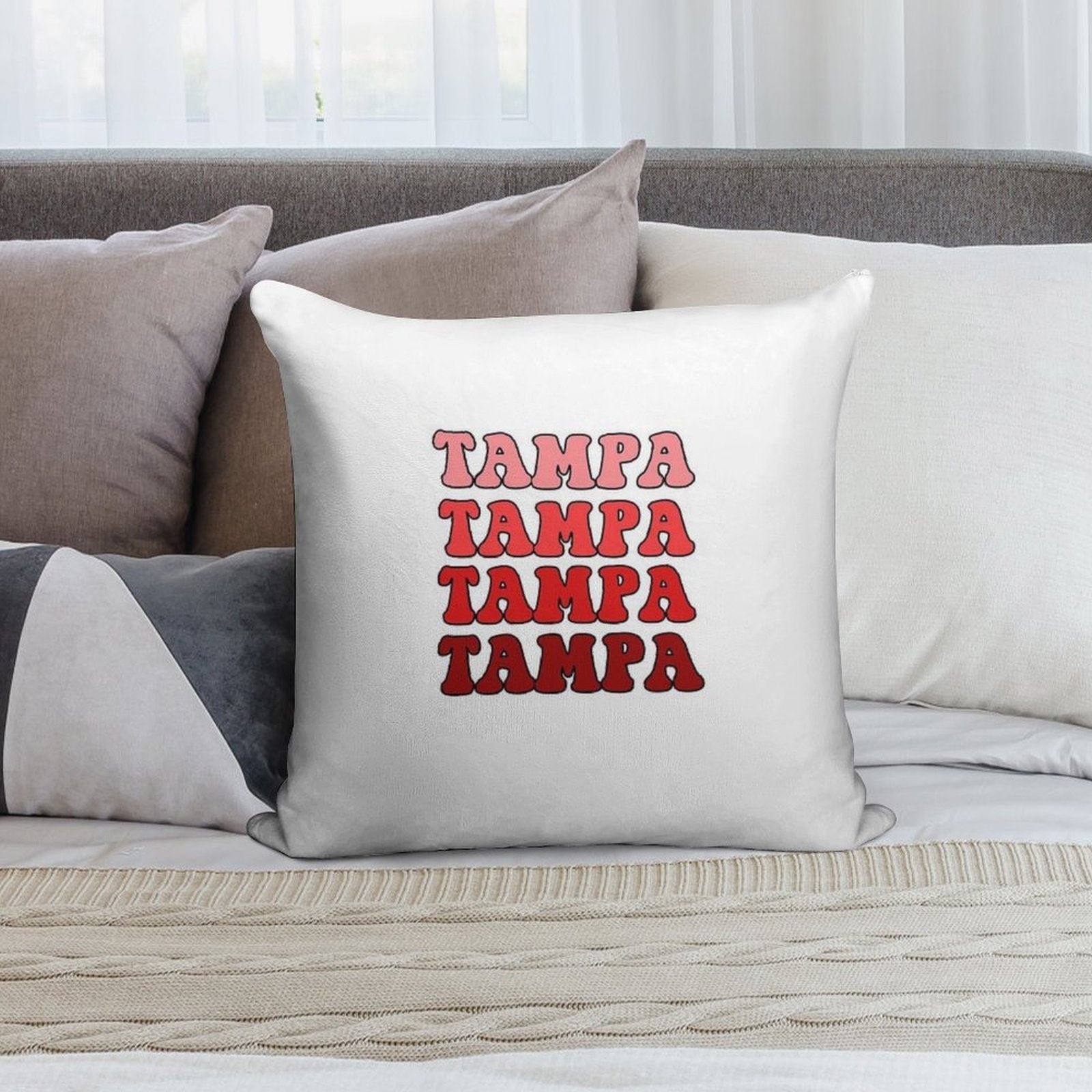 U Tampa Gradient Text Soft Shrink-Resistant Throw Pillow