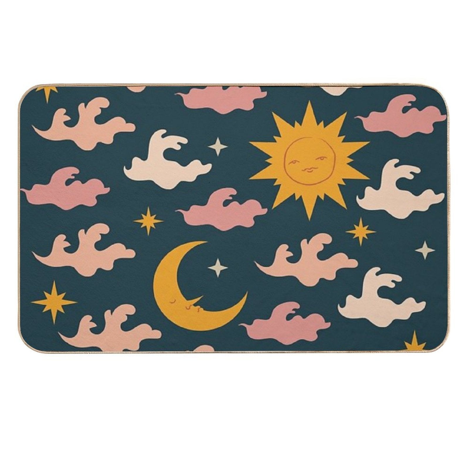 The Love of The Sun And The Moon.  Fade-Resistant Bath Mat