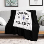 Entering Wellesley - Commonwealth of Massachusetts Road Sign Eco-conscious Throw Blanket