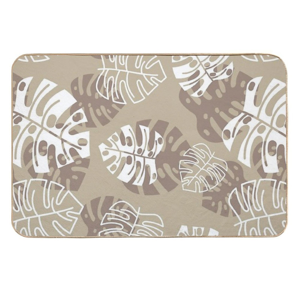 Sand Tropical Leaves  Slip-Resistant Bath Mat