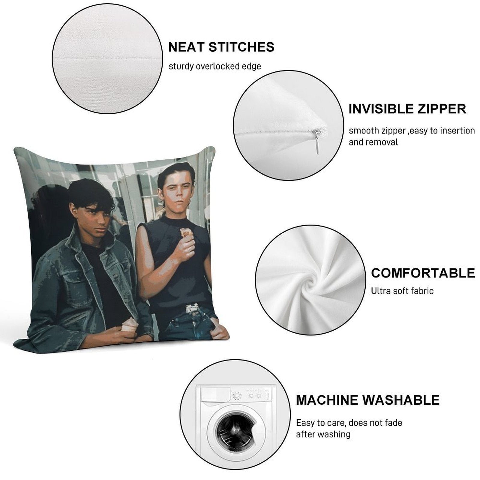 The Outsiders, Greaser, Greasers, Pony Boy, Ponyboy Curtis, C Thomas Howell, Stay Gold, Do It for Johnny, Johnny Cade, Ralph Mac Soft Durable Construction Throw Pillow