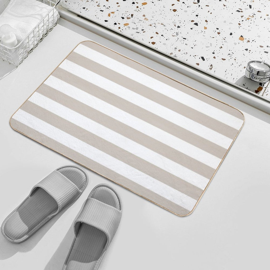 Pastel Pink And White Horizontal Stripe Pattern Pairs 2022 Trending Color - Hue - Shade Pantone Perfectly Pale 13-0003  Multi-Purpose Bath Mat