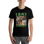 I Eat Cement Funny Cat Meme Bootleg Graphic  Ribbed Collar T-Shirt