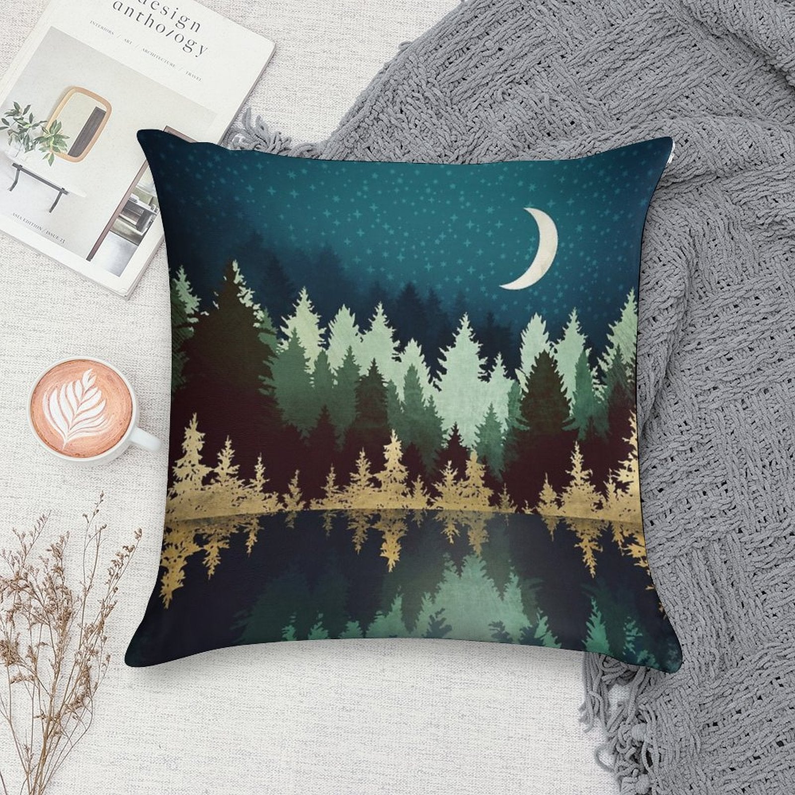 Star Forest Reflection Soft Skin-Friendly Throw Pillow