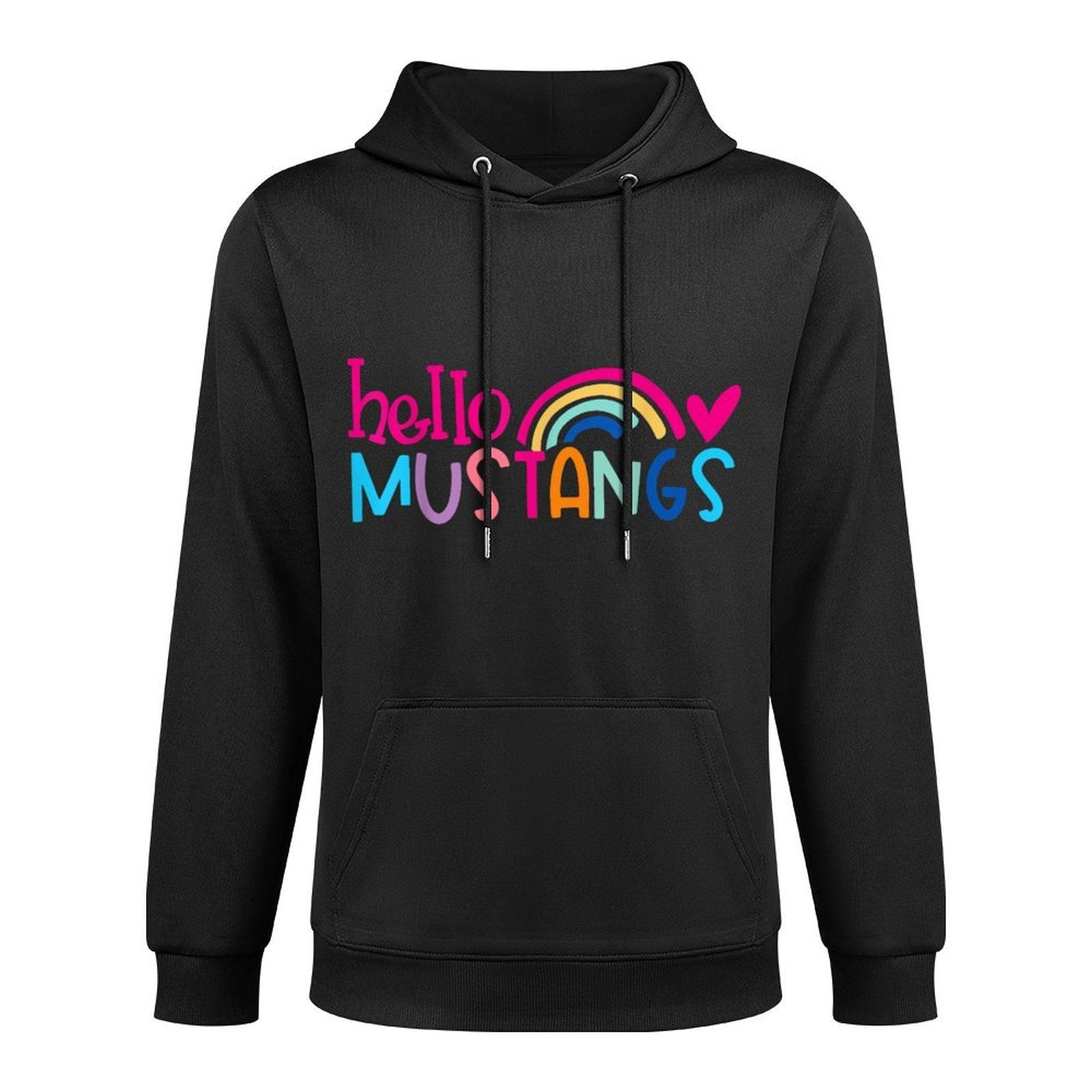 Mustangs School Sports Fan Team Spirit Mascot Gift Cotton-Polyester Blend Hoodie