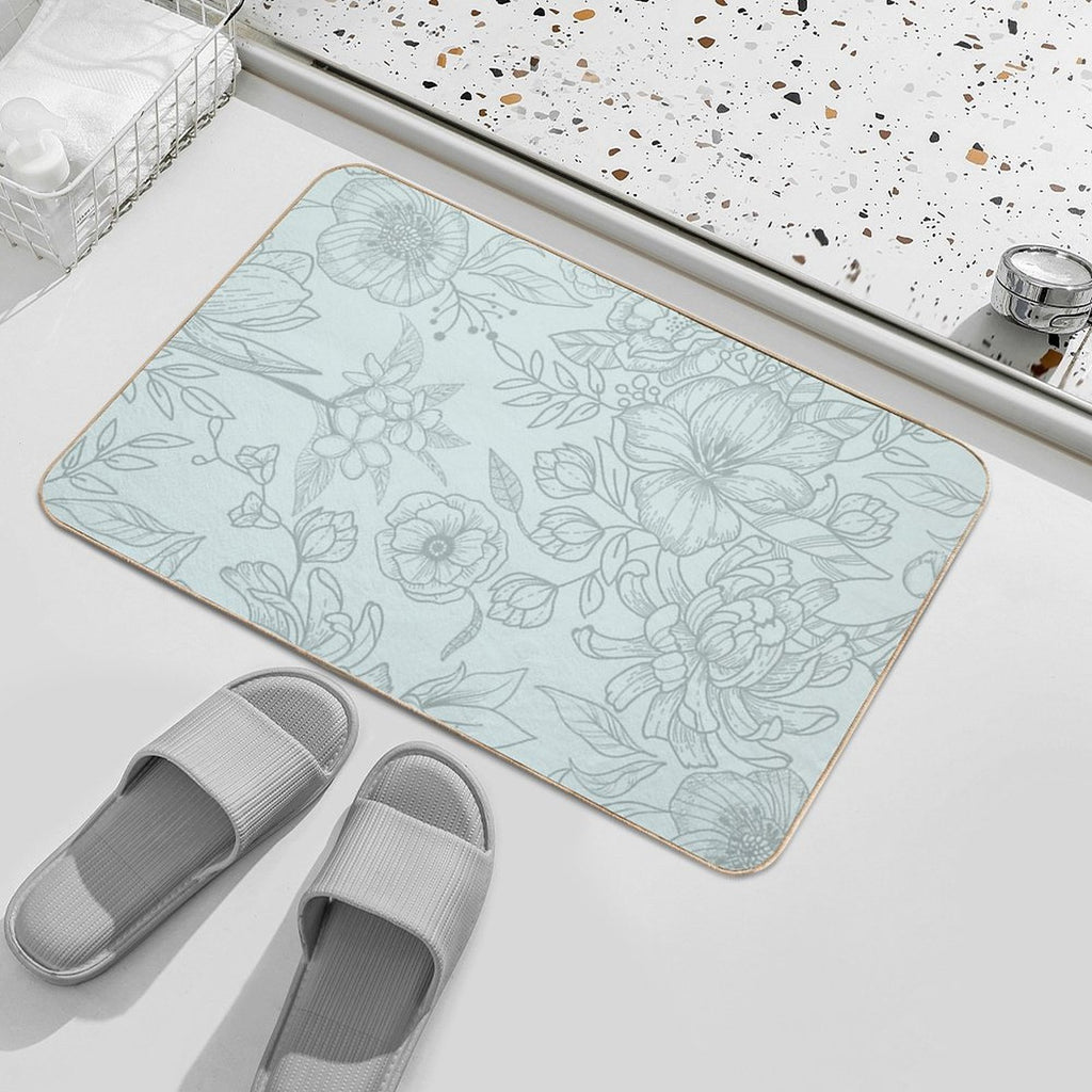 Acqua Floral Pattern  Multi-Purpose Bath Mat