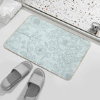 Acqua Floral Pattern  Multi-Purpose Bath Mat