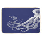 Half Octopus  Left Side  Vintage Octopus  Tentacles  Sea Creatures  Nautical  Ocean  Sea  Beach  Diptych  Navy Blue An  Slip-Resistant Bath Mat