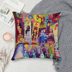 Retro Mansion Collage Soft Ultra-Soft Texture Throw Pillow