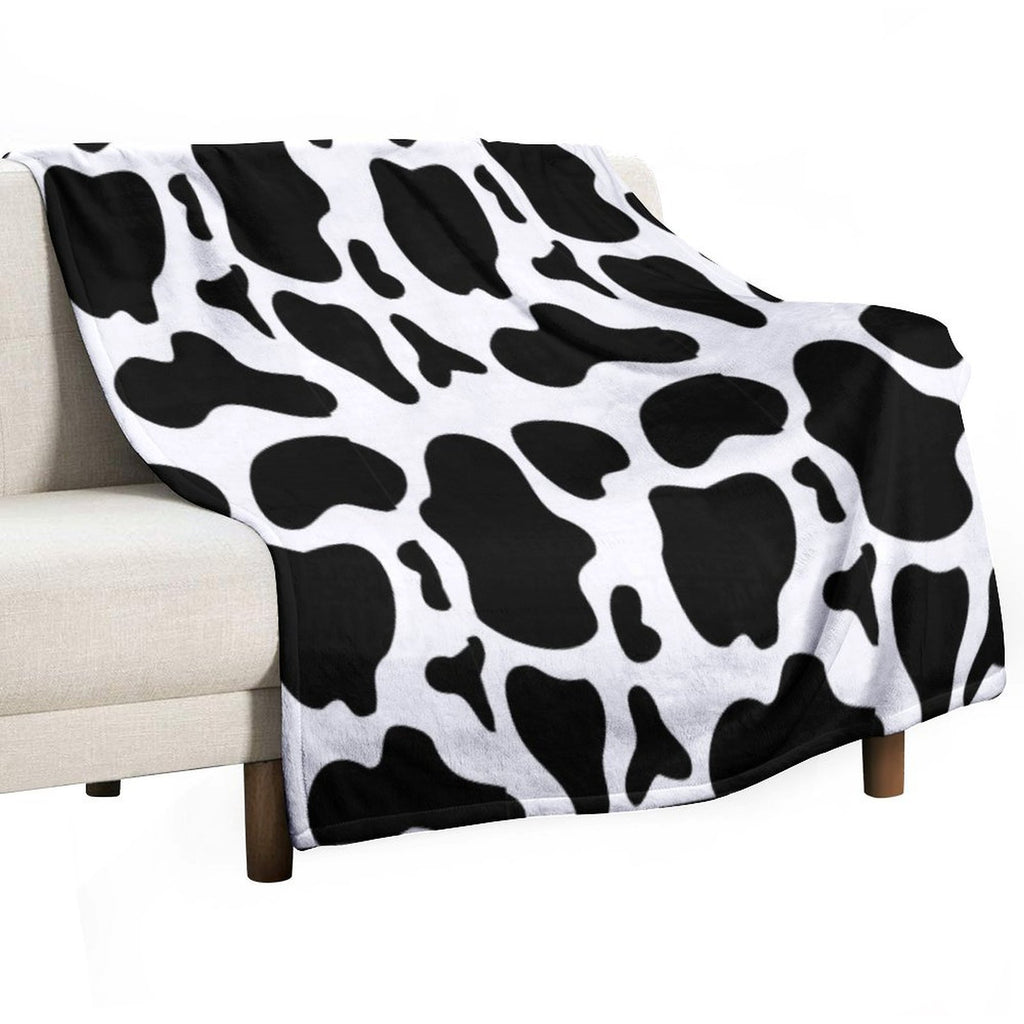 Black Cow Hand Drawn Pattern Multi-functional Throw Blanket