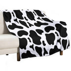 Black Cow Hand Drawn Pattern Multi-functional Throw Blanket