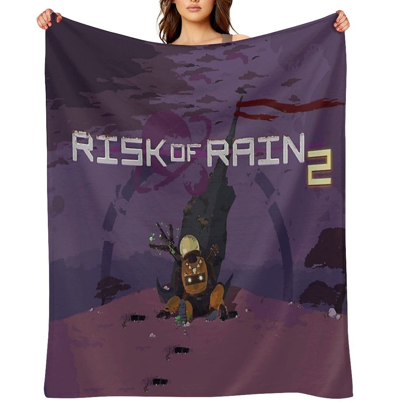 Risk of Rain Sustainable Throw Blanket
