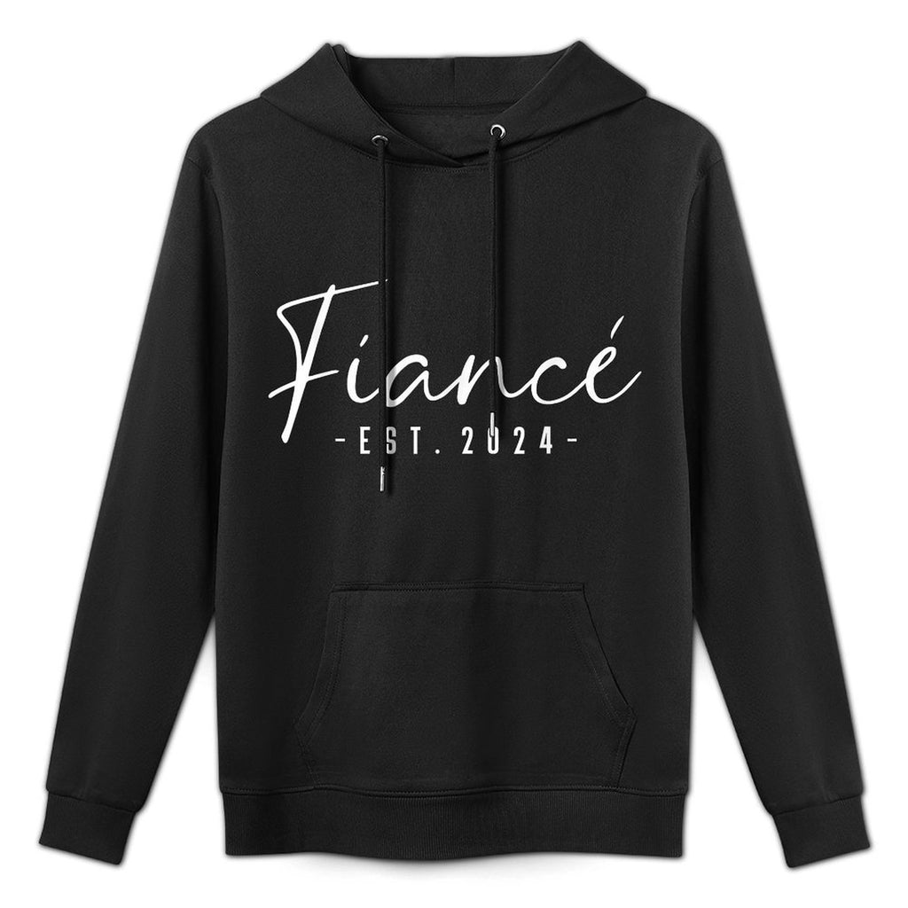 Fiancé Est 2024 Future Husband Engaged Gifts Him Engagement Shrink-Resistant Hoodie