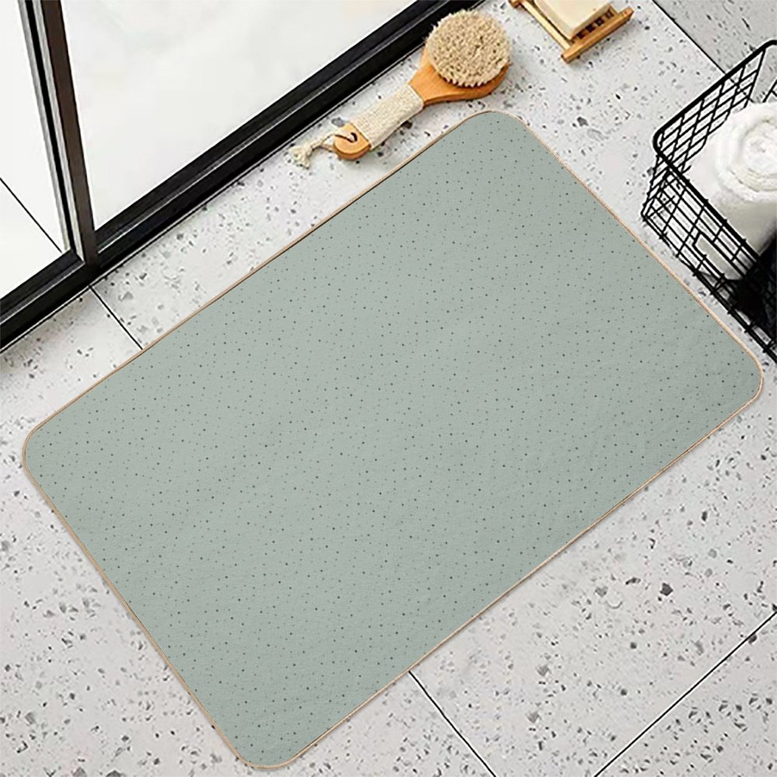 Green Stars  Easy Maintenance Bath Mat