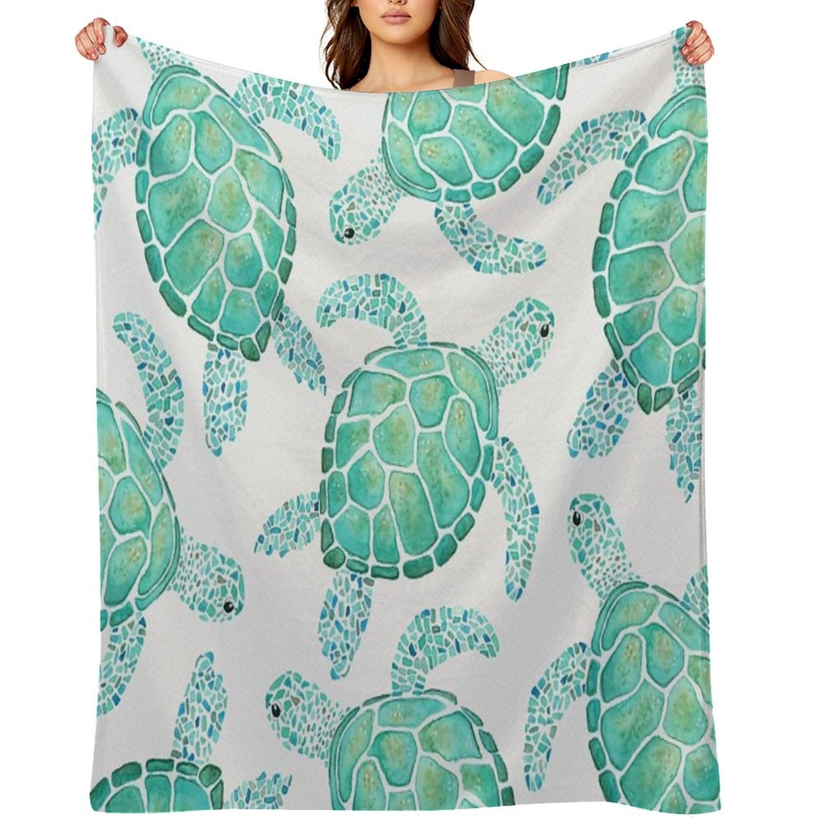 Turtle Pattern Easy Care Throw Blanket