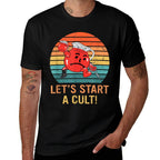 Let’s Start A Cult! Funny Retro  Heathered Texture T-Shirt