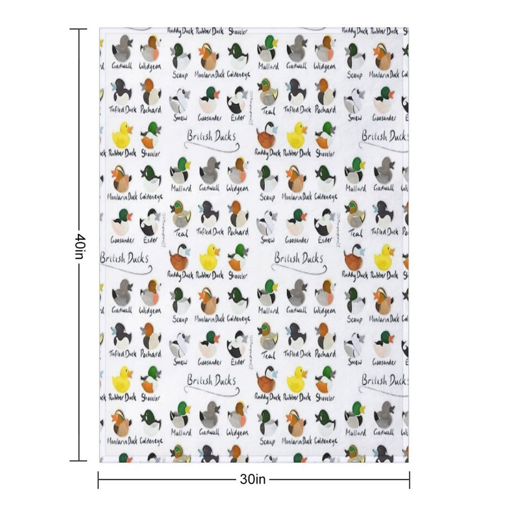 Guide to British Ducks Shrink-resistant Throw Blanket