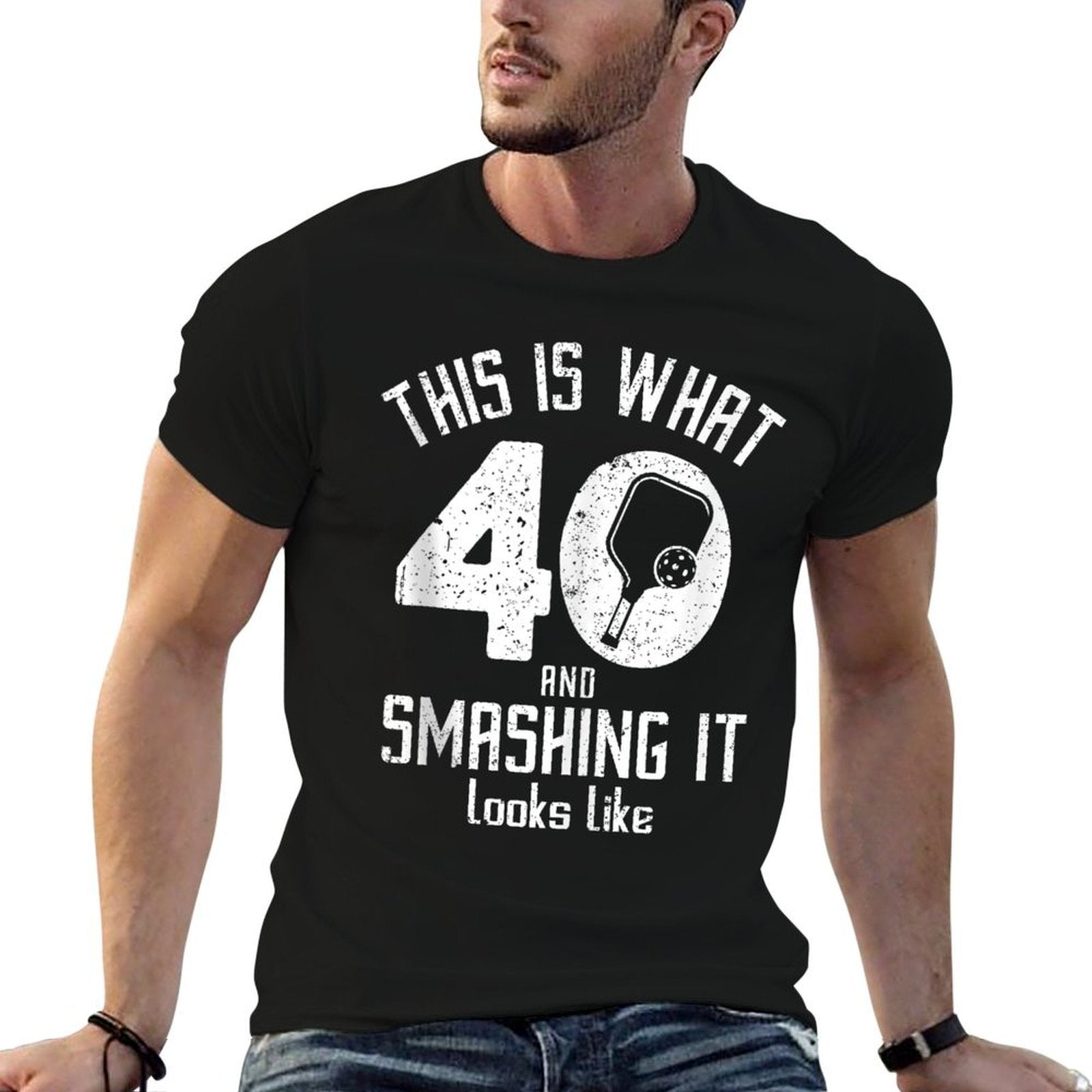 Funny Pickleball 40th Birthday 40 Years Old Love Pickleball  Breathable T-Shirt