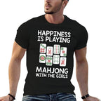Funny Mahjong Gift Cool Happiness Is Playing Mahjong Girls  Relaxed-fit T-Shirt