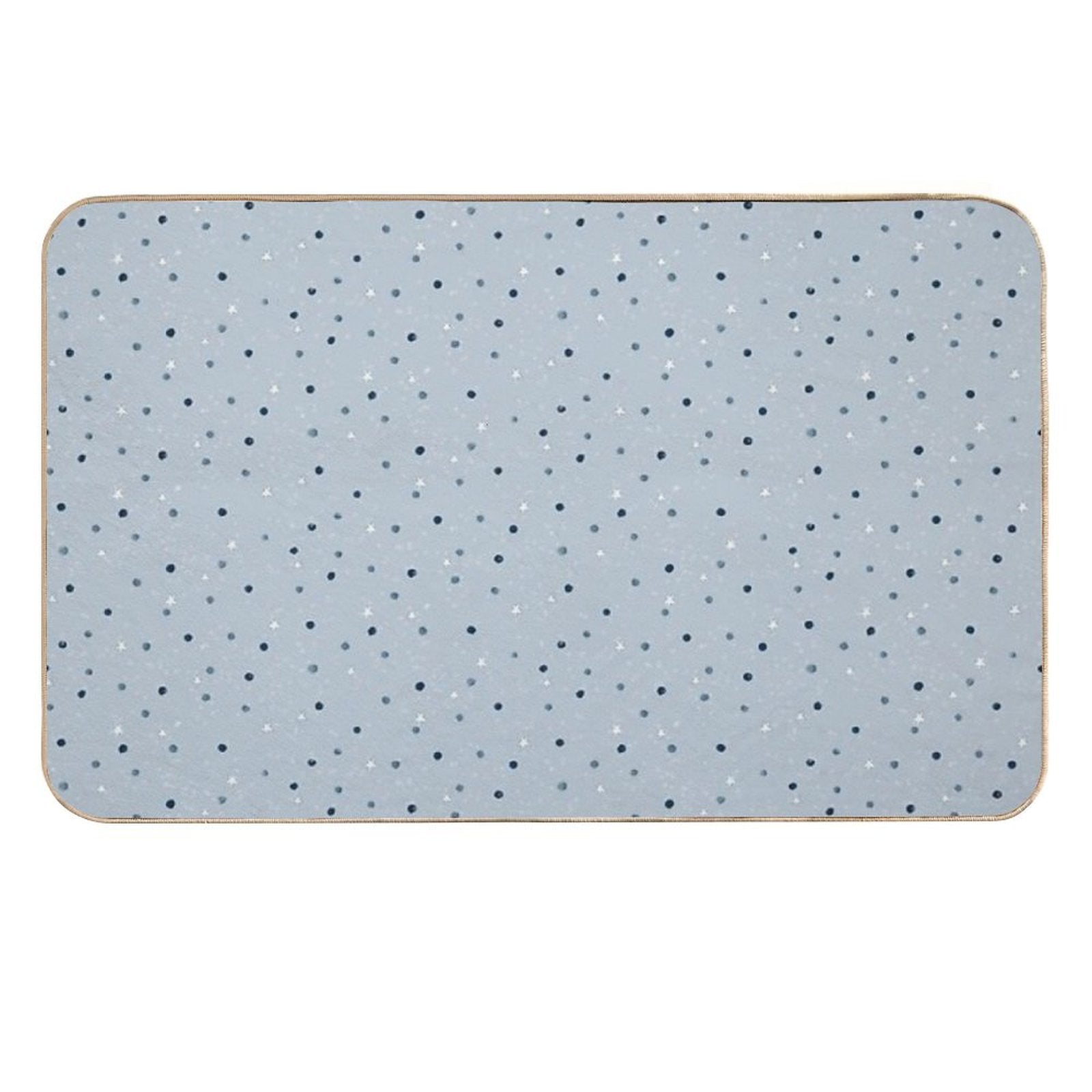 Blue Dots And Stars  Non-Slip Bath Mat