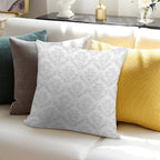 Elegant Damask in Grey And White Soft Skin-Friendly Throw Pillow