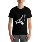Pigeon Bird Badge Patch Line Art Icon Outline Gift  High-quality Stitching T-Shirt