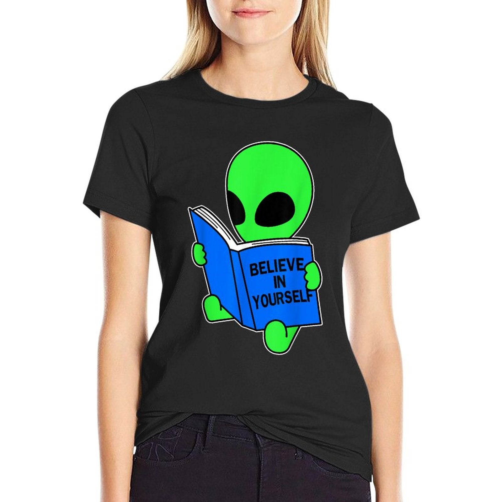 Believe in Yourself Funny Alien Ufo Design  Breathable T-Shirt
