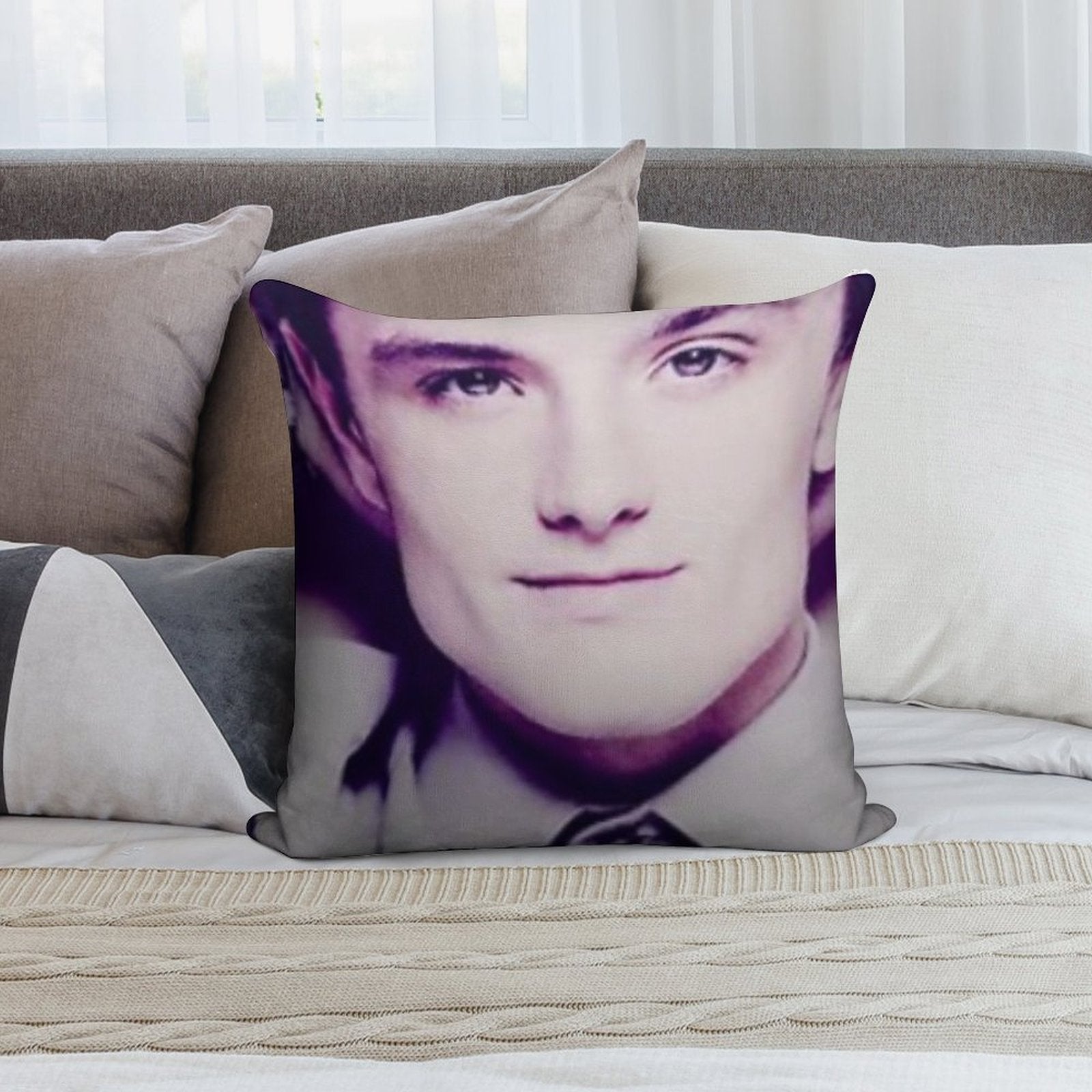 Josh Hutcherson Whistle Soft Shrink-Resistant Throw Pillow