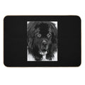 Newfoundland Dog Portrait in Black And White  Slip-Resistant Bath Mat