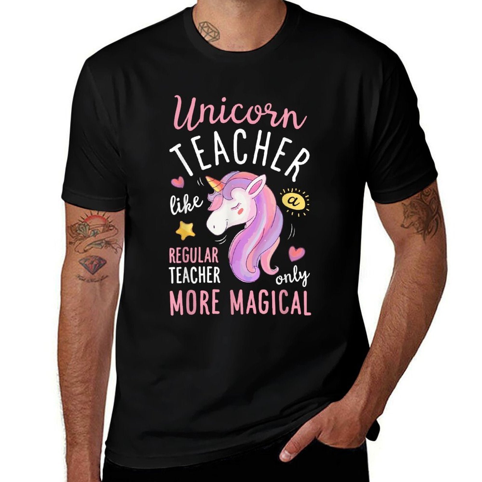 Unicorn Teacher Funny Women Teachers Back To School Gifts  Cotton T-Shirt