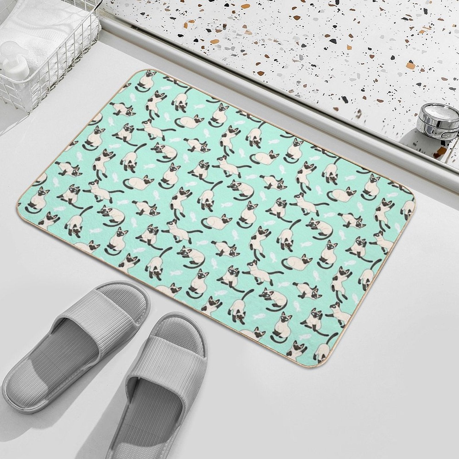 Siamese Cats  Pet-Safe Bath Mat