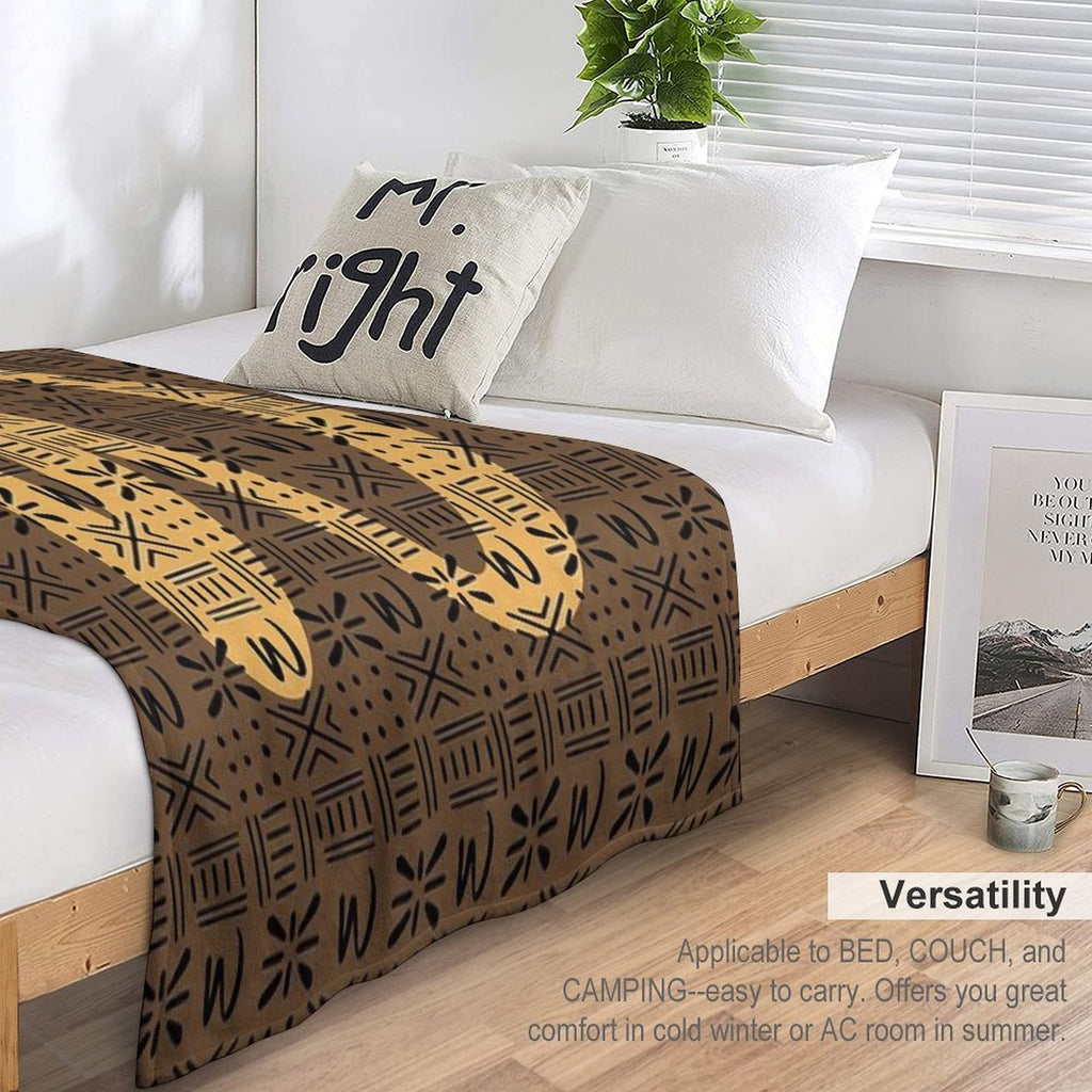 Bogolan Colored Art Anti-pilling Throw Blanket
