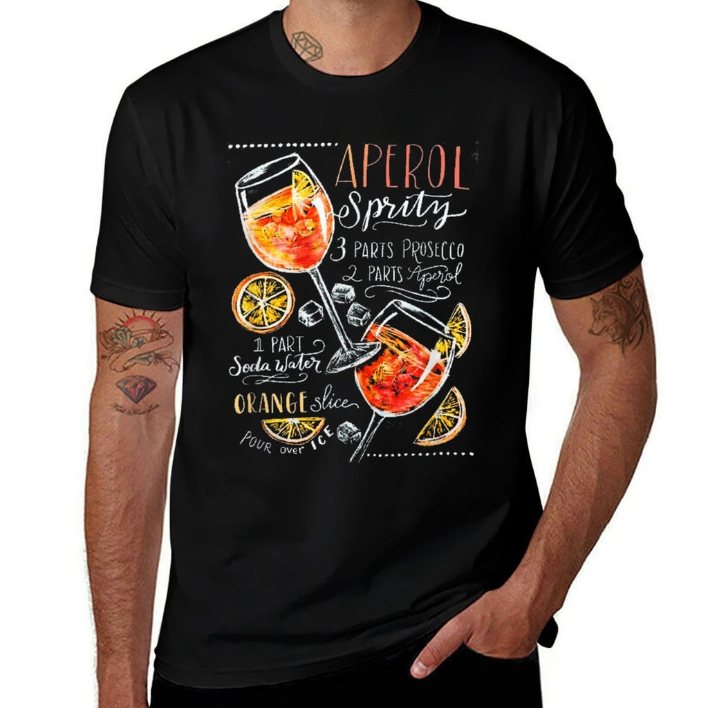 Aperol Spritz Recipe Cocktail Tshirt Perfect Drinking Gift  Slim-fit Cut T-Shirt