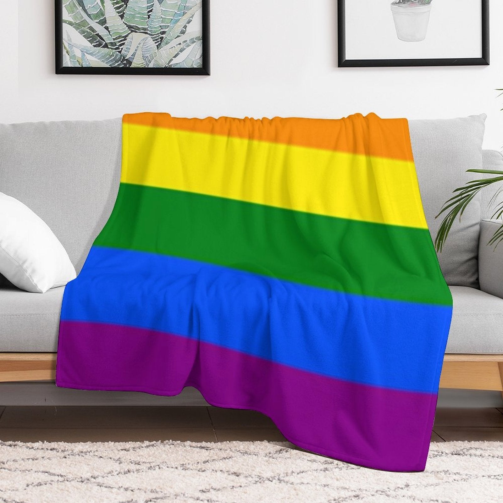 LGBT Flag (Rainbow Flag) Shrink-resistant Throw Blanket
