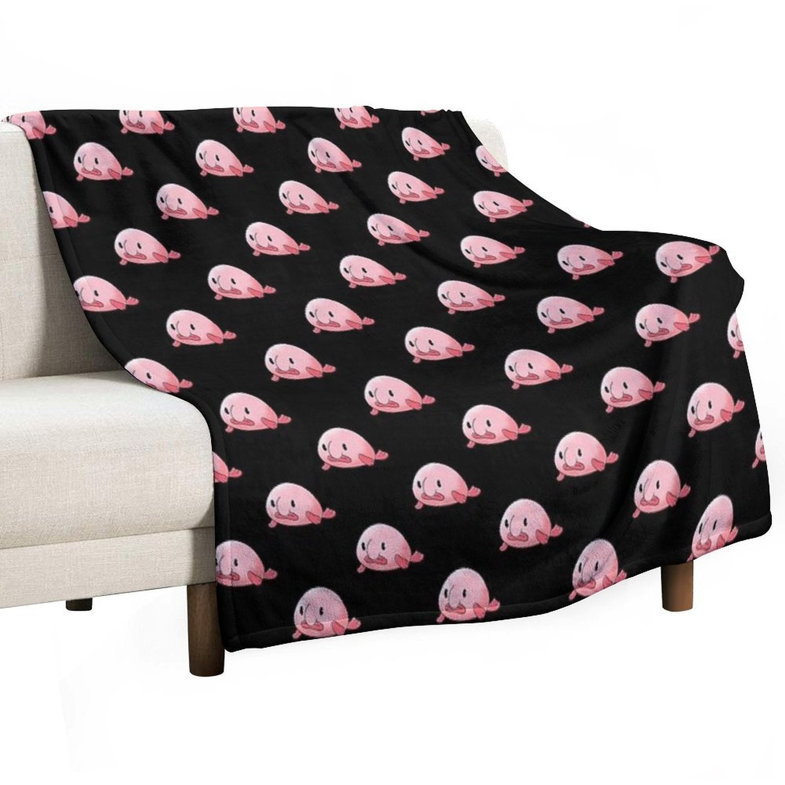 Cute Blobfish Shrink-resistant Throw Blanket